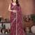 Colorful maroon sequins embroidered georgette ceremonian saree