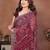 Colorful maroon sequins embroidered georgette ceremonian saree