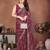 Colorful maroon sequins embroidered georgette ceremonian saree