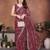 Colorful maroon sequins embroidered georgette ceremonian saree