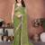 Comely green sequins embroidered georgette festival saree