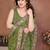 Comely green sequins embroidered georgette festival saree