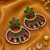 Gold plated multicolor ad stone statement earrings