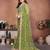 Comely green sequins embroidered georgette festival saree