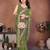 Comely green sequins embroidered georgette festival saree