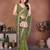 Comely green sequins embroidered georgette festival saree