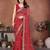 Attractive red sequins embroidered georgette wedding and party wear saree