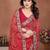 Attractive red sequins embroidered georgette wedding and party wear saree