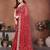 Attractive red sequins embroidered georgette wedding and party wear saree