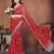 Attractive red sequins embroidered georgette wedding and party wear saree