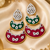 Gold Finish Enamel Meenakari Dangle AD Earrings