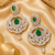 Gold Finish Emerald Grace AD Earrings