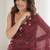 Appealing maroon sequins embroidered with bits work frendy satin latest designer ceremonial saree