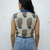 White cotton sanganeri printed non padded blouse