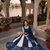 Royal Blue Navratri Printed Flared Ghagra Choli Set for Women