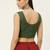 Green cotton ajrak printed non padded blouse