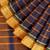 Oxford navy blue & antique marigold yellow chettinad cotton saree with running blouse