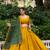 Yellow Cotton Plain Lehenga Choli With Real Mirror Work And Printed Dupatta
