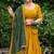 Yellow Cotton Plain Lehenga Choli With Real Mirror Work And Printed Dupatta