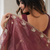 Appealing maroon sequins embroidered with bits work frendy satin latest designer ceremonial saree