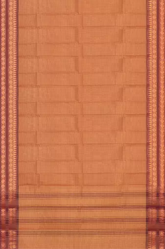 Orange ember glow & brown copper spice chettinad cotton saree with running blouse
