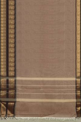 Brown walnut mist & blackwood chettinad cotton saree with running blouse 6