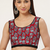 Maroon cotton sanganeri printed non padded blouse