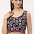 Black cotton sanganeri printed non padded blouse
