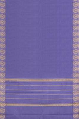 Lavender blue & antique gold chettinad cotton saree with running blouse 6