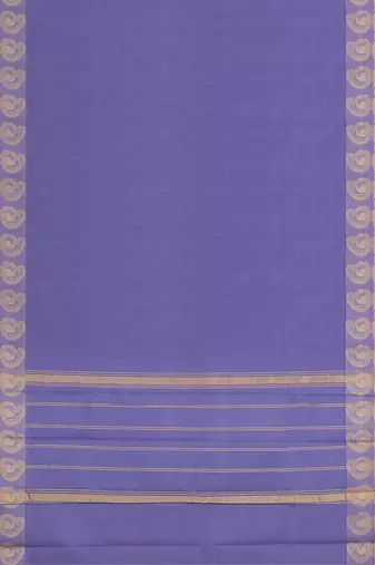 Lavender blue & antique gold chettinad cotton saree with running blouse