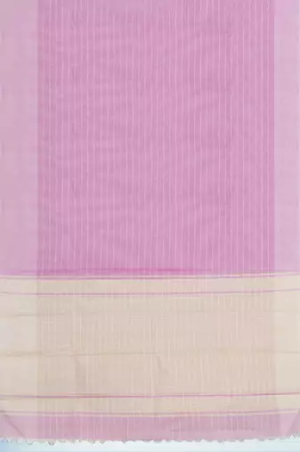 Blush pink & ivory white kovai cotton saree with running blouse