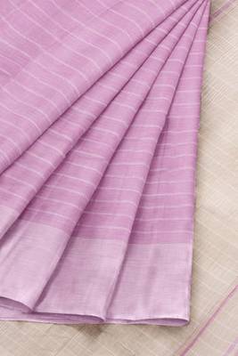 Blush pink & ivory white kovai cotton saree with running blouse 7