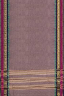 Dusty mauve & magenta pink chettinad cotton saree with running blouse 6