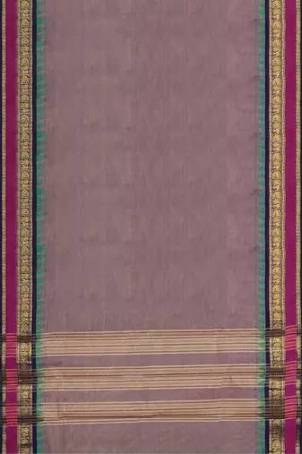 Dusty mauve & magenta pink chettinad cotton saree with running blouse