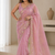 Dazzling lavender sequins embroidered with bits work frendy satin latest designer traditional saree