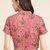Pink cotton sanganeri printed non padded blouse