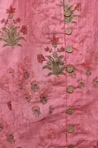 Pink cotton sanganeri printed non padded blouse