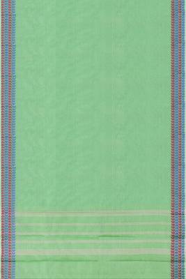 Pale/mint green chettinad cotton saree with running blouse 6