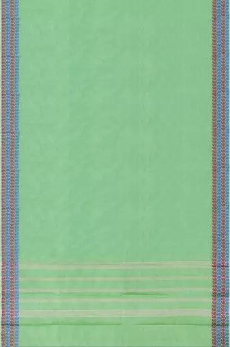 Pale/mint green chettinad cotton saree with running blouse