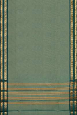 Sage green & deep teal chettinad cotton saree with running blouse 6