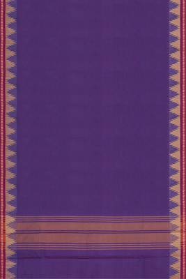 Electric indigo & raspberry magenta chettinad cotton saree with running blouse 6