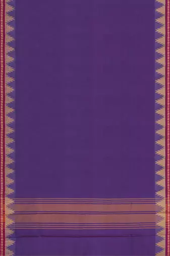 Electric indigo & raspberry magenta chettinad cotton saree with running blouse