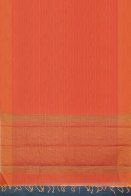 Coquelicot orange & burnished tangerine kovai cotton saree with running blouse 6
