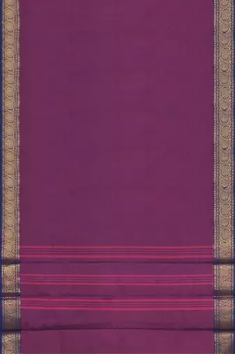 Dark orchid & midnight navy blue chettinad cotton saree with running blouse