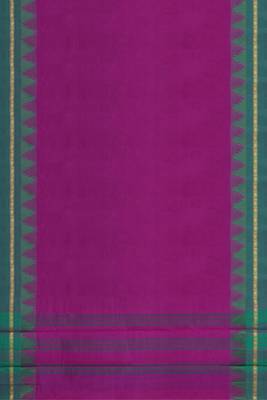 Dark orchid purple & teal jade green chettinad cotton saree with running blouse 6