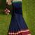 Navy blue midnight tone & blood red jewel tone chettinad cotton saree with running blouse