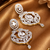 Royal floral cubic zirconia dangle statement earrings