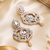 Royal floral cubic zirconia dangle statement earrings