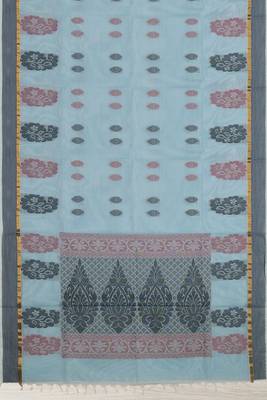 Powder blue & dusty mauve kovai cotton saree with running blouse 6