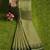 Olive moss & dark chocolate brown  chettinad cotton saree with running blouse